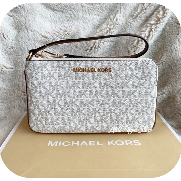 MICHAEL Michael Kors Handbags - MICHAEL KORS JET SET WRISTLET MK VANILLA MICHAEL Michael Kors Handbags - MICHAEL KORS JET SET WRISTLET MK VANILLA